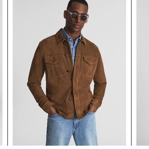 BNWT REISS MENS SPARK SUEDE TWO POCKET OVER SHIRT